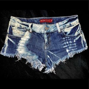 Love Culture Acid Washed Jean Shorts